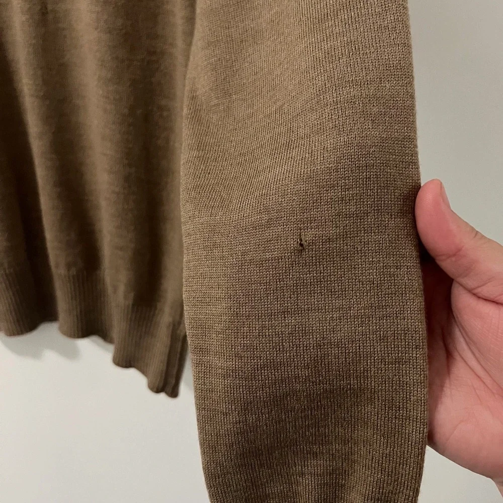 Pendleton Womens Petite S‎ Argyle Merino Wool Sweater Brown Tan Crew Neck 2198